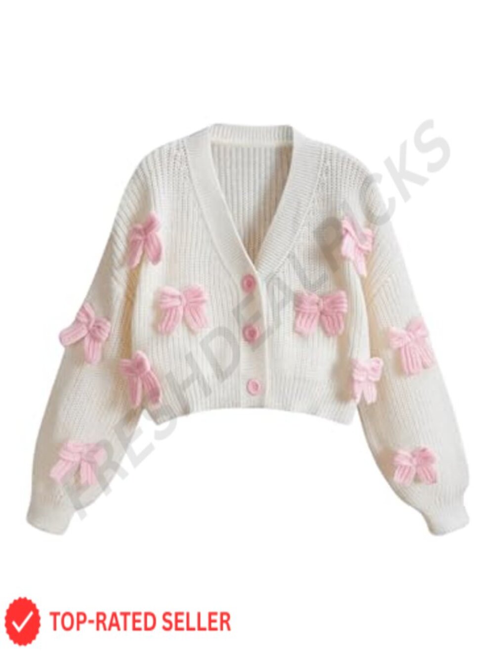 GORGLITTER Women's Bow Cardigan Sweater Button Up Fall Pullover